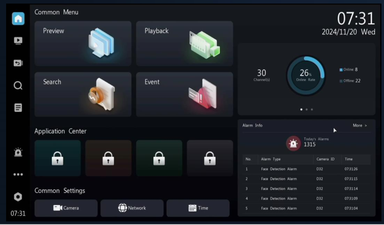 Uniview NVR interface